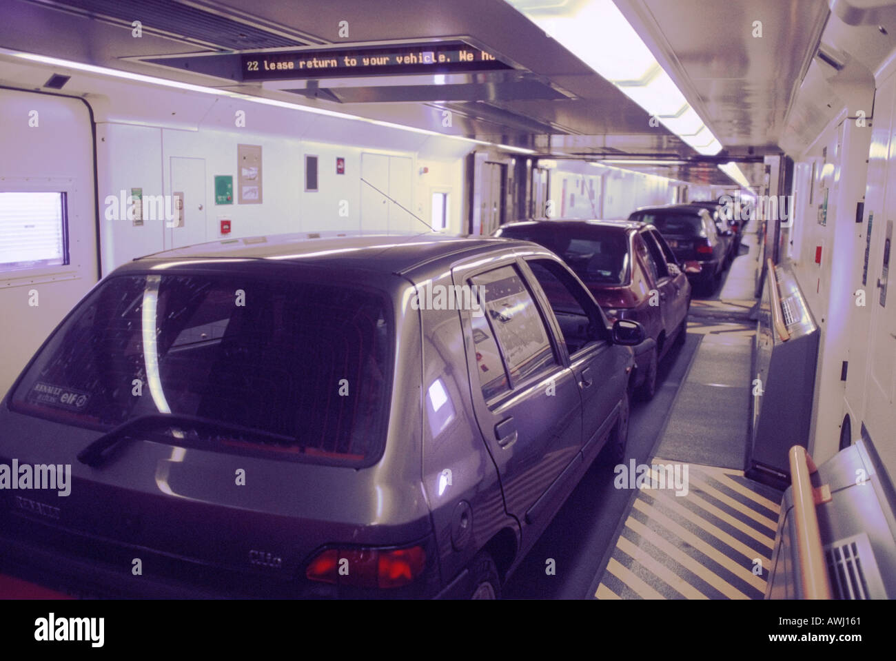 england france the channel tunnel cars inside le shuttle Stock Photo Alamy
