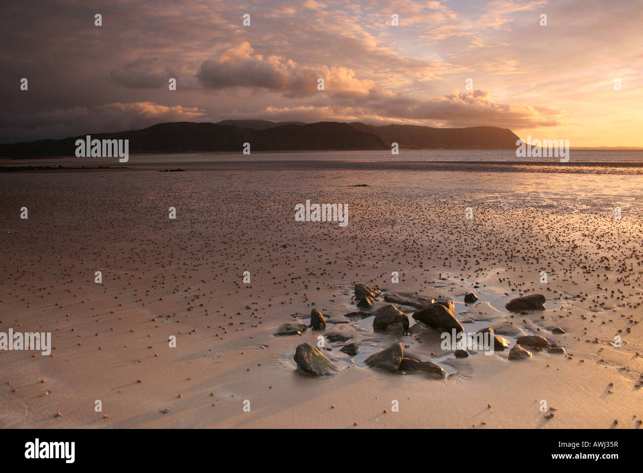 Evening View towards Conwy from Llandudno West Stock Photo