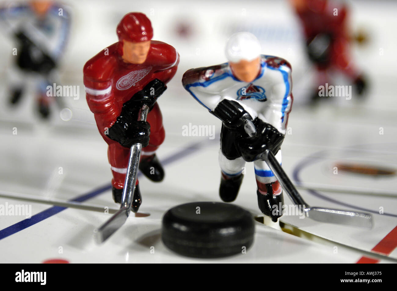 Toy Stiga Stanley Cup Hockey table game players Detroit Red Wings and  Colorado Avalanche Stock Photo - Alamy