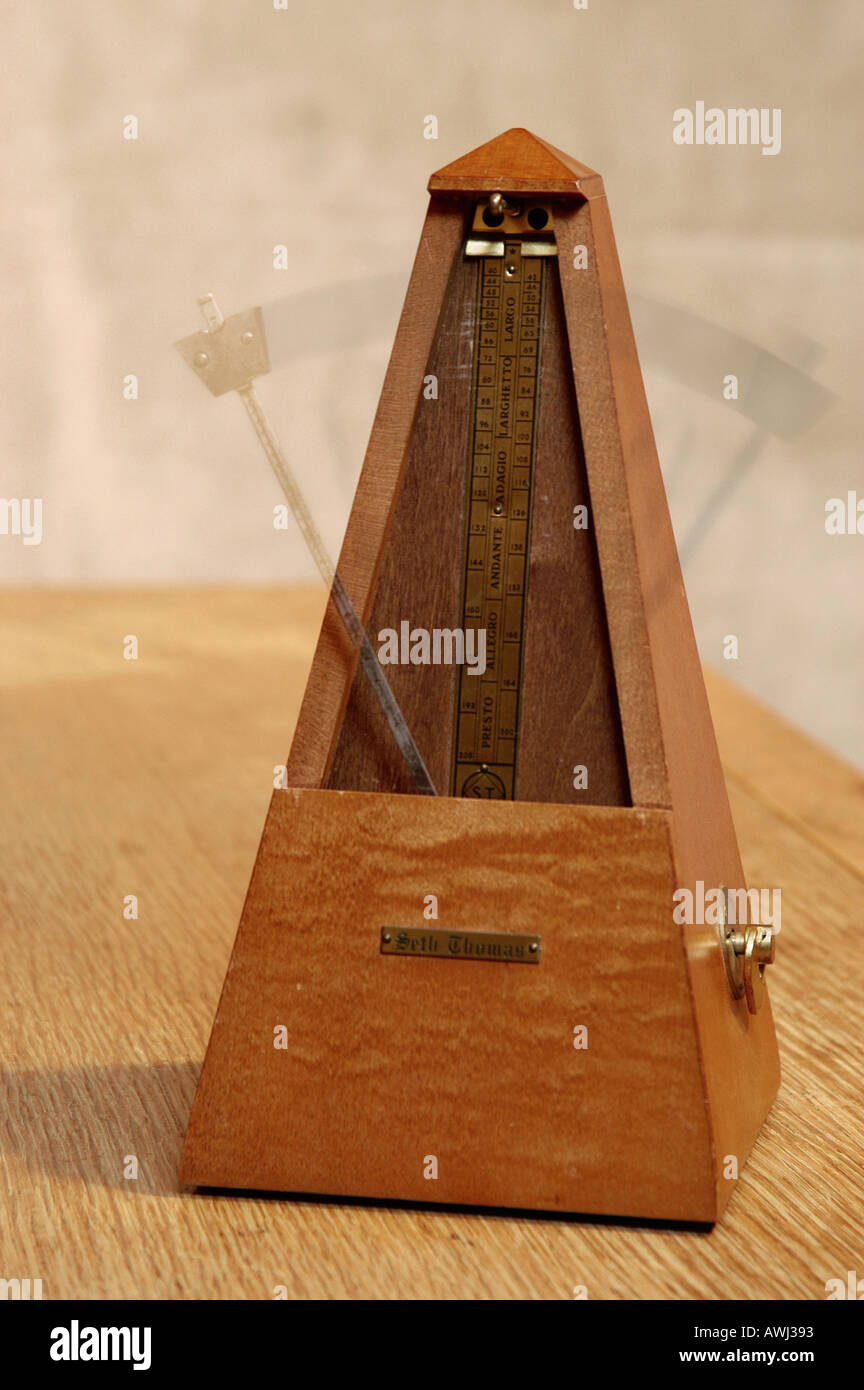 Seth Thomas Wooden Metronome Set In Motion music time timing Stock