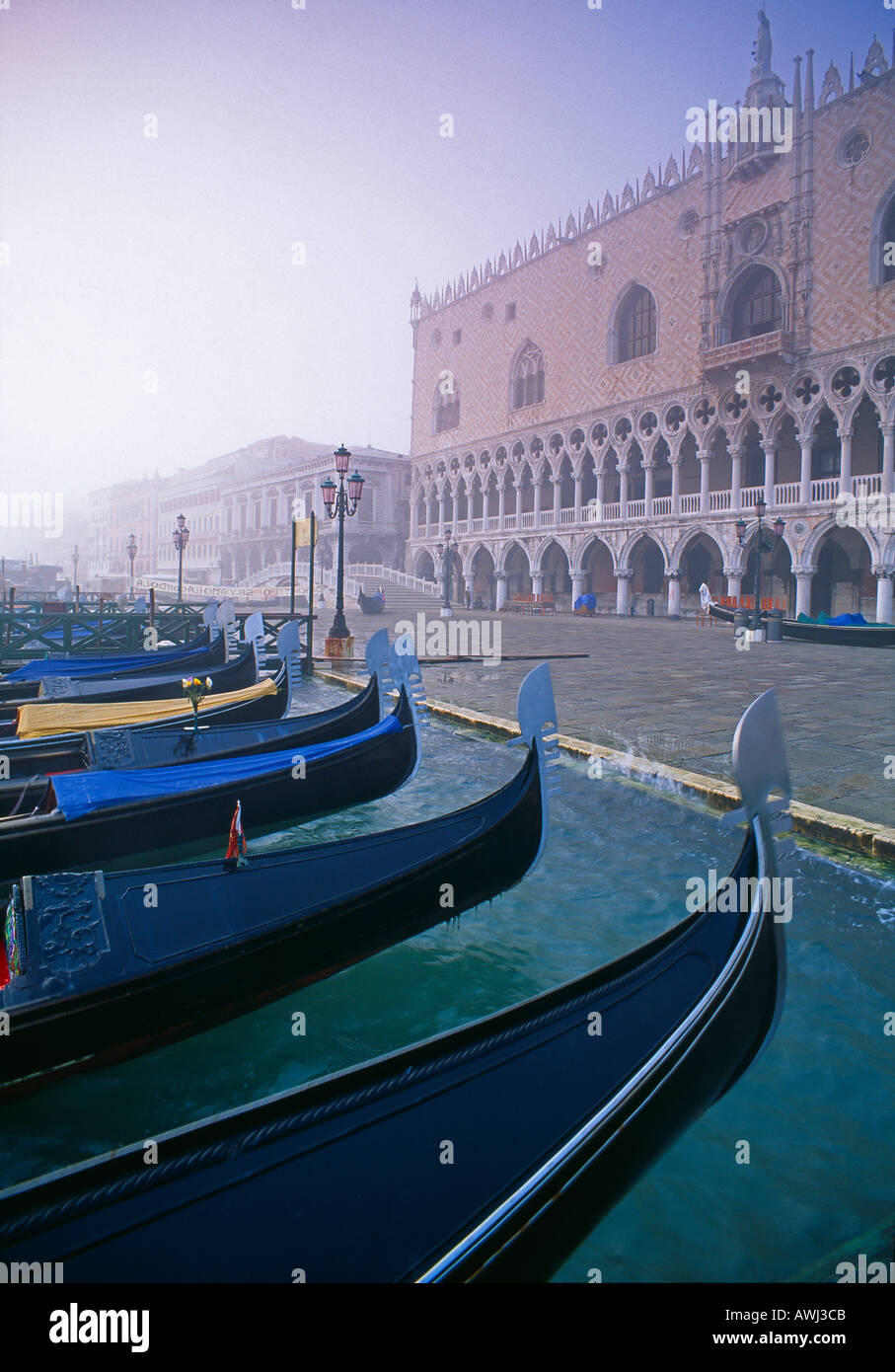 Gondolas at San Marco Venice Italy Stock Photo