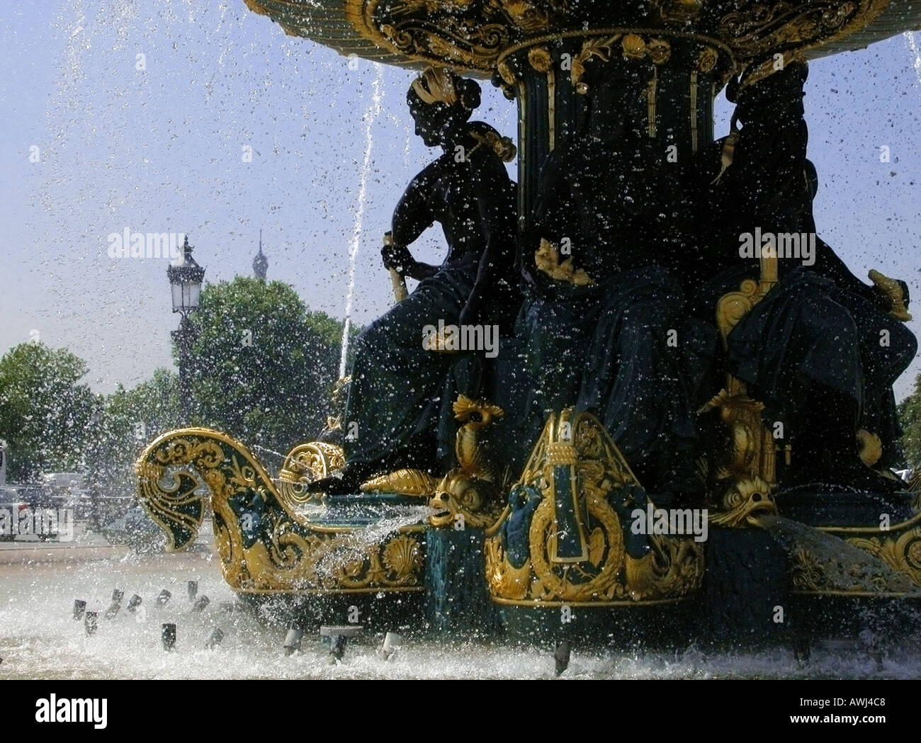 Fountains in the Place de La Concorde Paris France Stock Photo Alamy