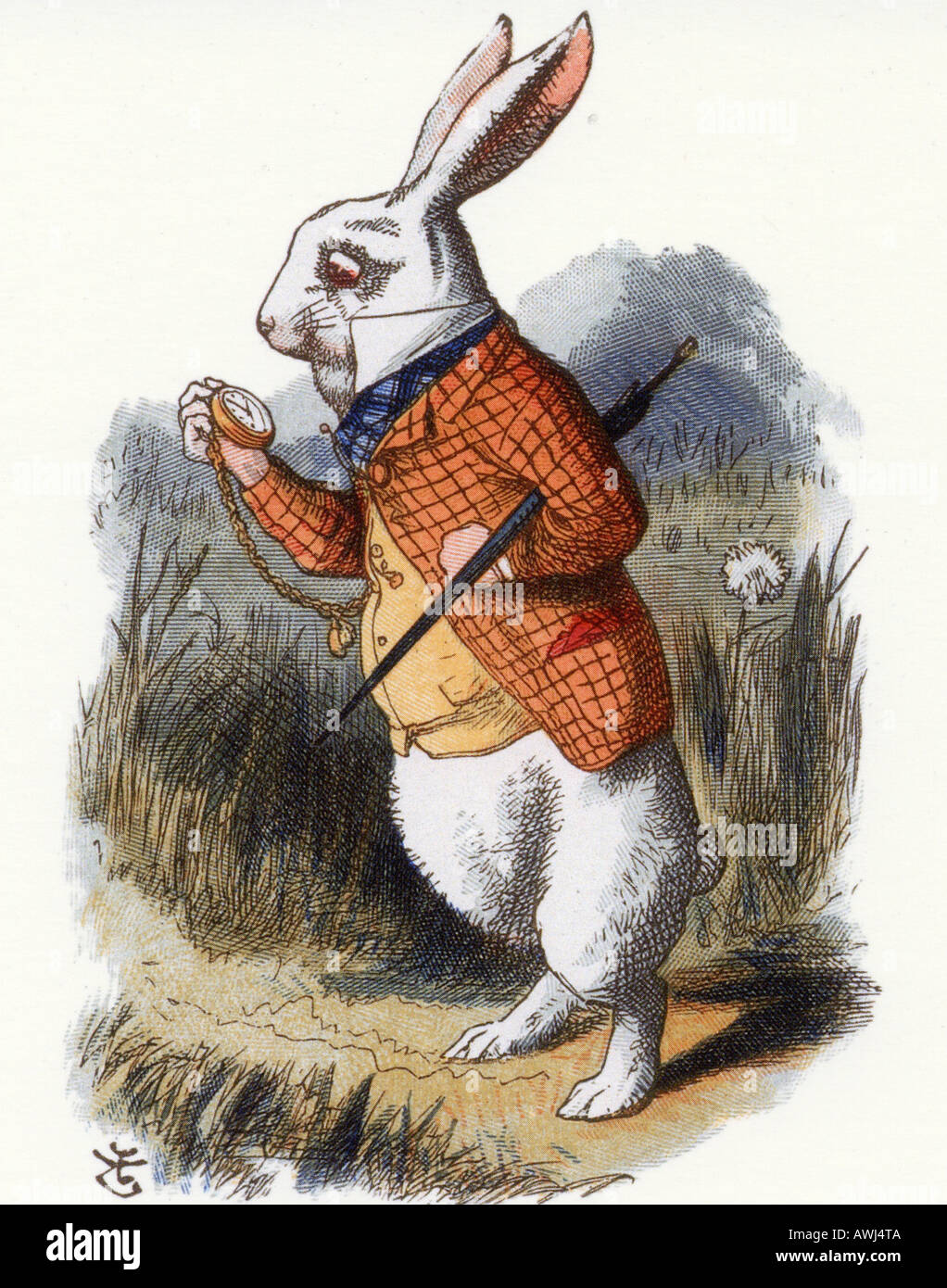 ALICE'S ADVENTURES IN WONDERLAND  The White Rabbit - see Description below for details Stock Photo