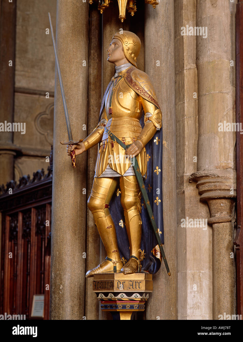 Statue Of Joan Of Arc Winchester Cathedral Wiltshire UK Europe Stock