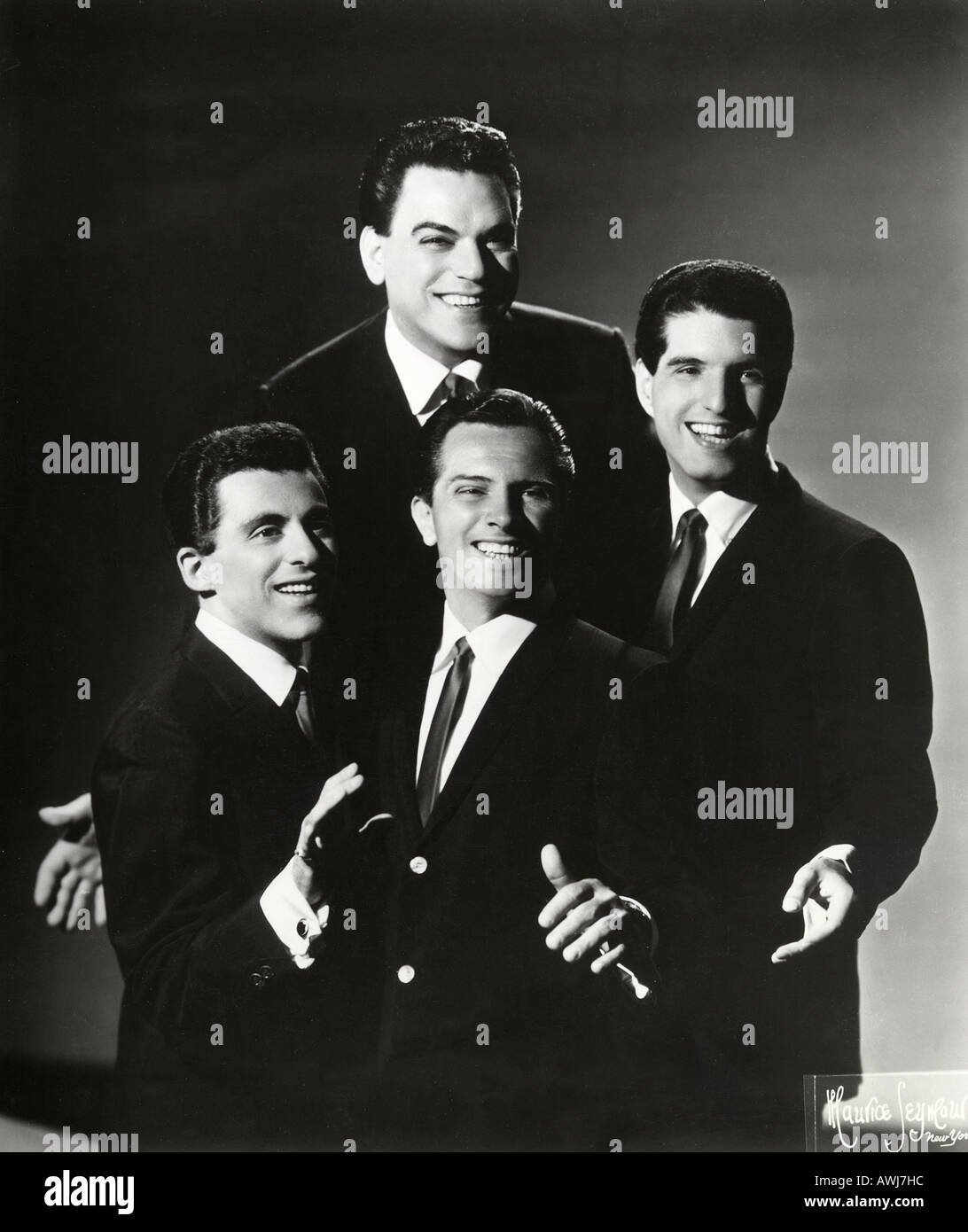 FOUR SEASONS Promotional photo of US vocal group about 1966 with Frankie Valli at left Stock Photo