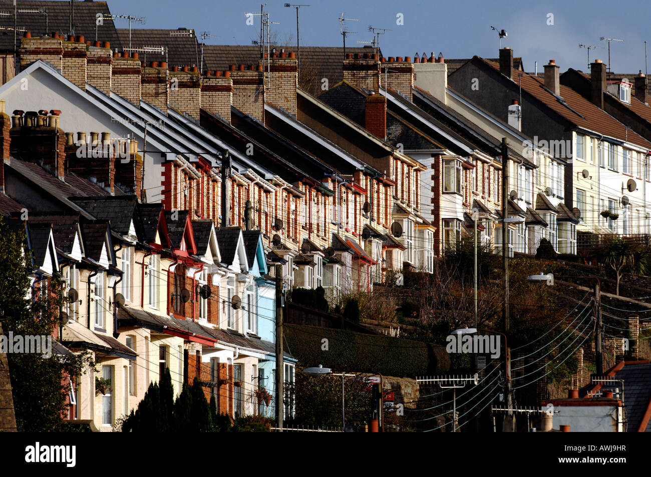 Terraced Houes Rows a row of colourful terraced houses Stock Photo - Alamy