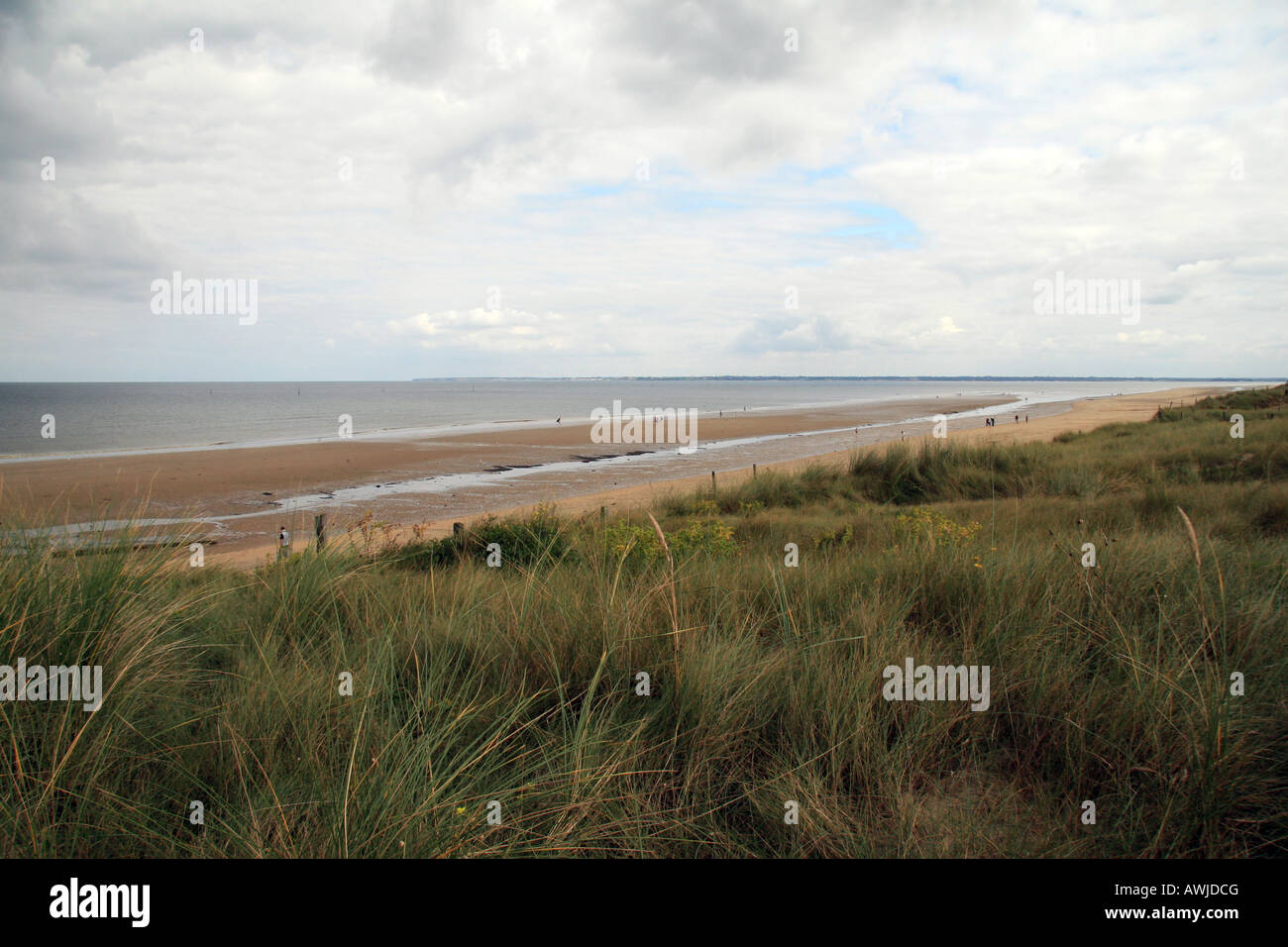 View south east across the dunes from the most northern point of the Utah Beach landing area, Normandy. Stock Photo