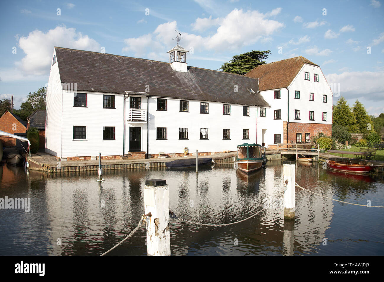 Hambleden Mill with weather vain on wier near Henley on Thames on River Thames Stock Photo Alamy