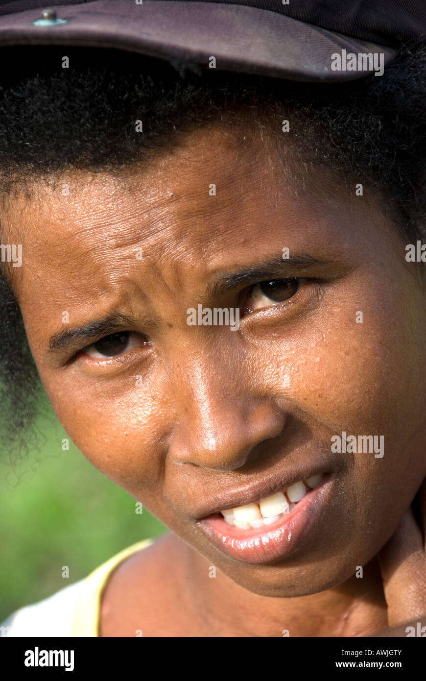 philippines guimaras woman at ati village Stock Photo