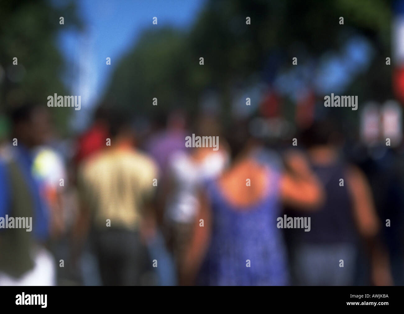 France, Paris, crowd, blurred Stock Photo