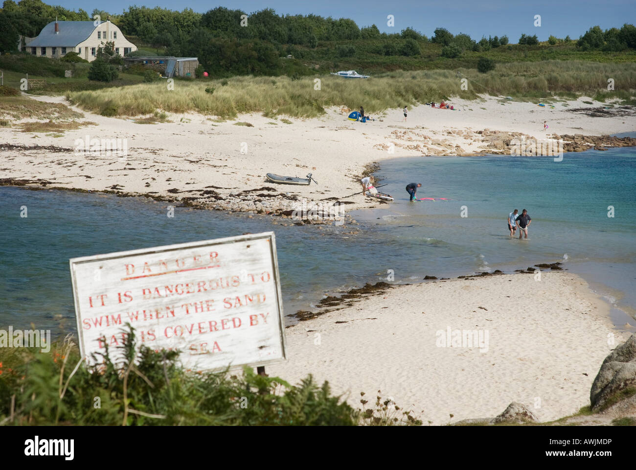 Wading Through Water As The Tide Comes In Isles Of Scilly Isle Of St 
