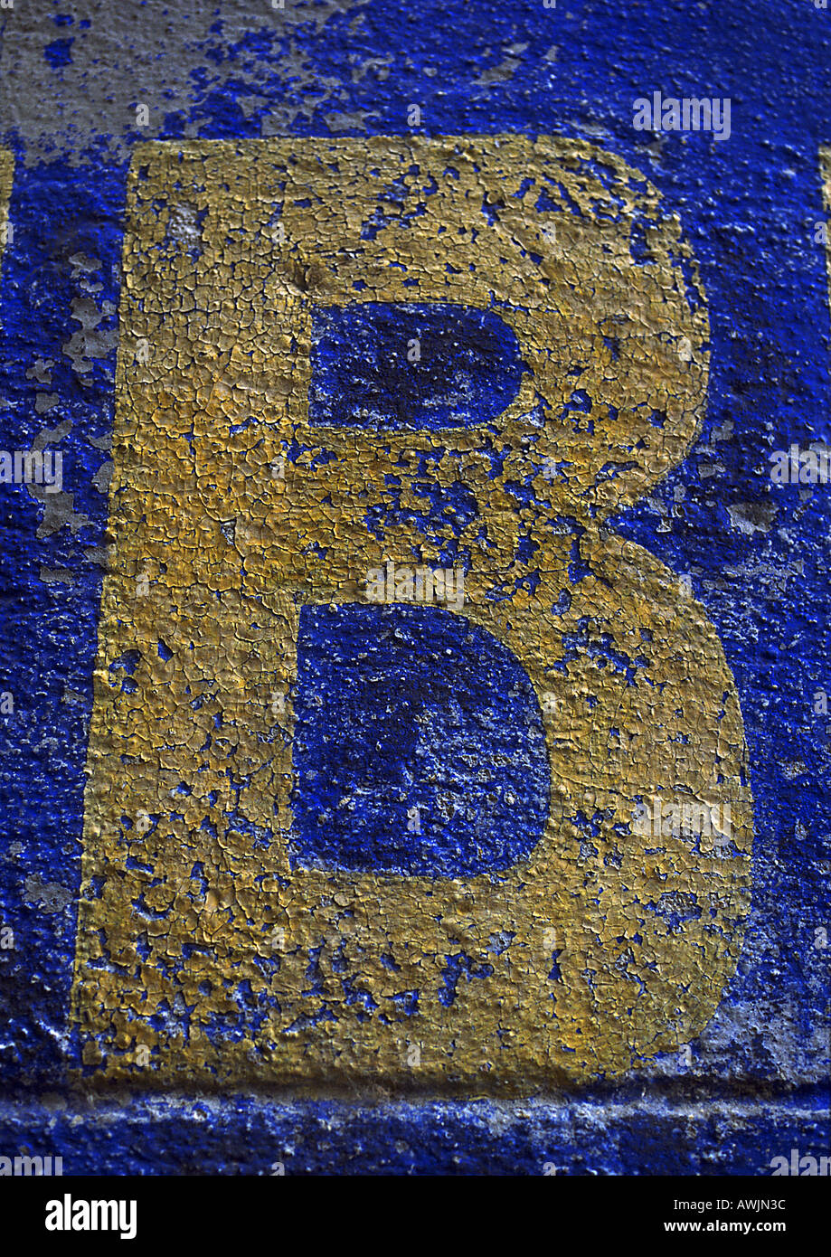 B, text, painted. Stock Photo