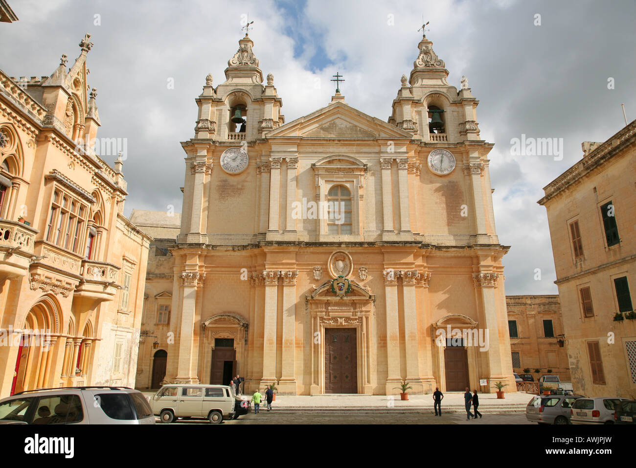 St Paul s cathedral in Mdina Malta Stock Photo