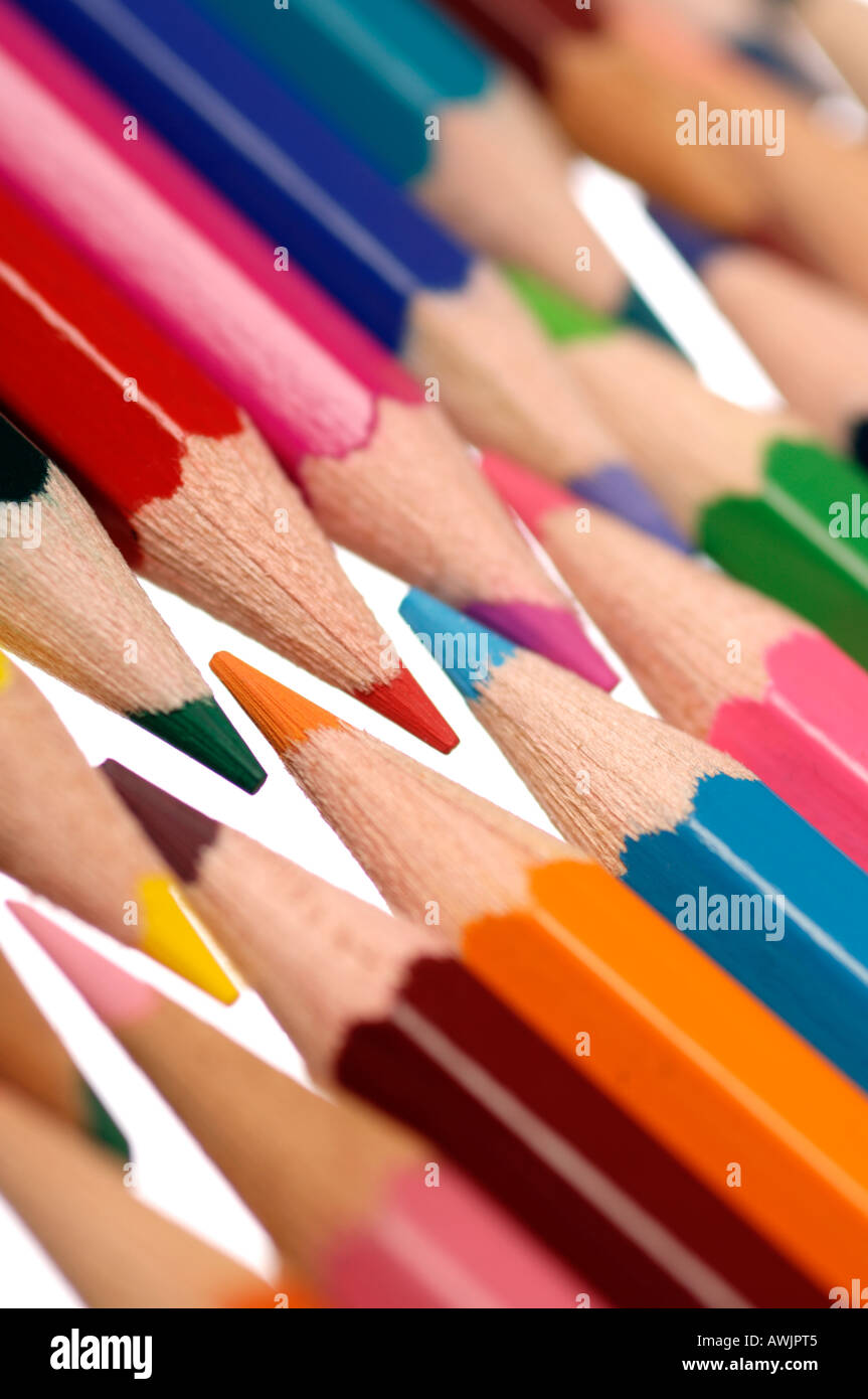 Coloured pencil tips Stock Photo