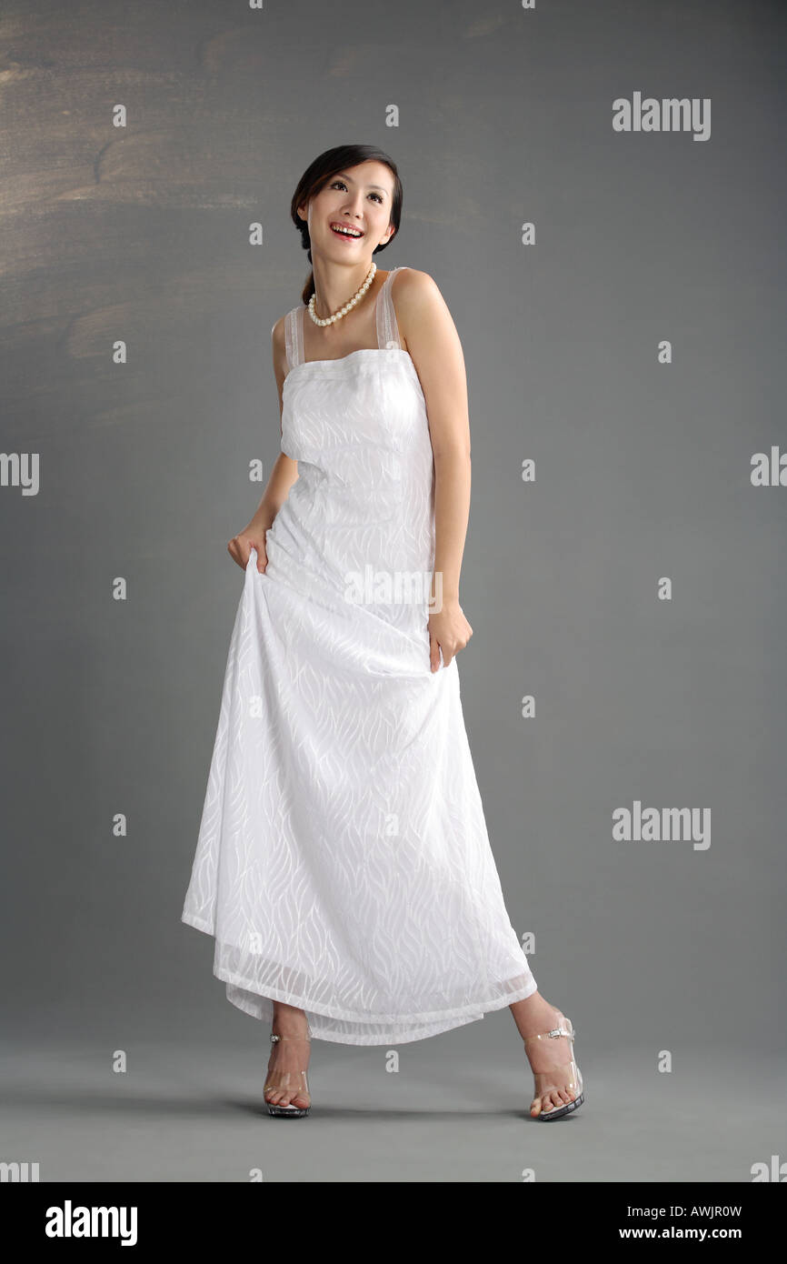 portrait of beautiful young woman with evening dress Stock Photo - Alamy