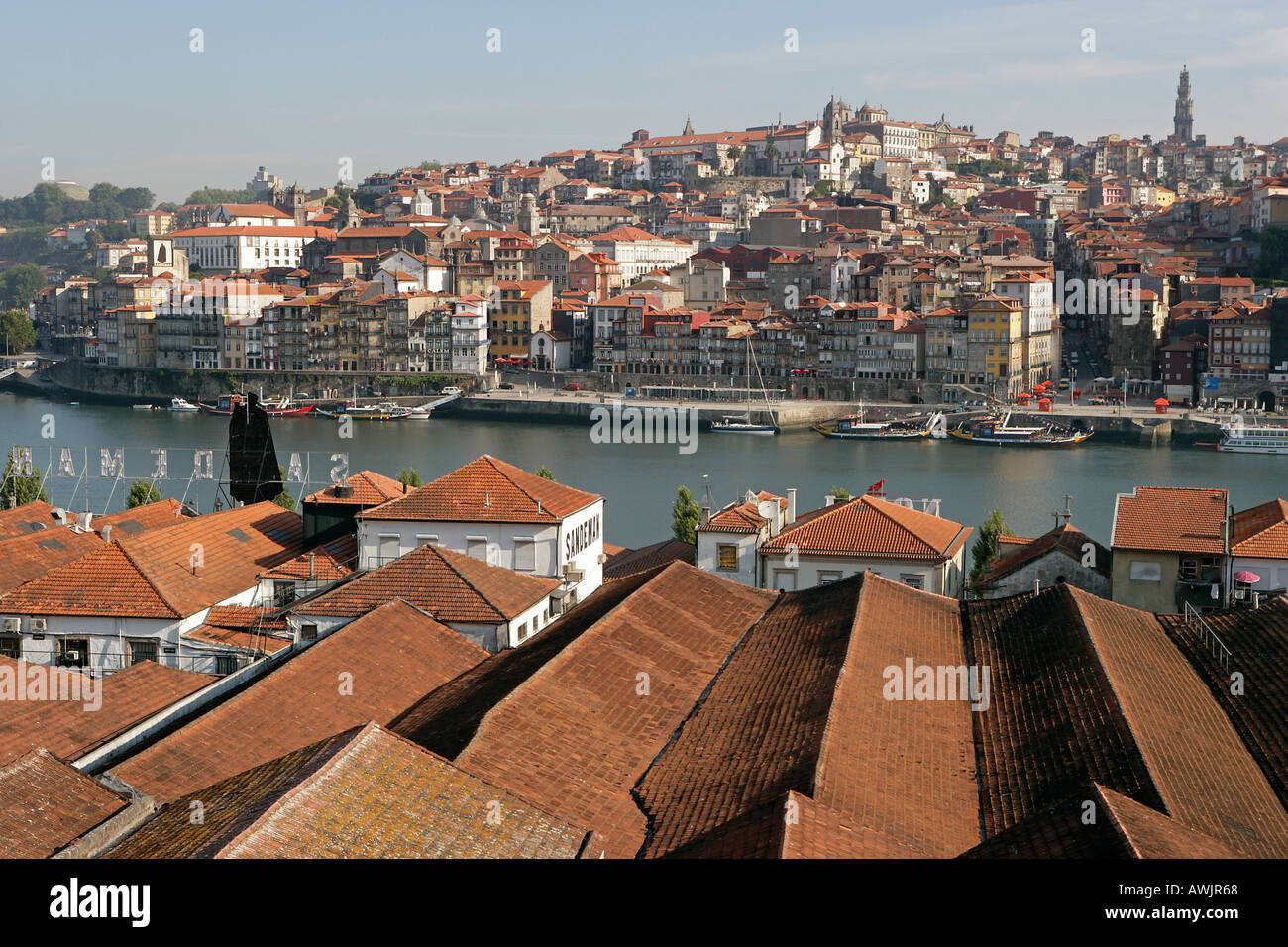 The Douro river at Porto, Portugal. Stock Photo