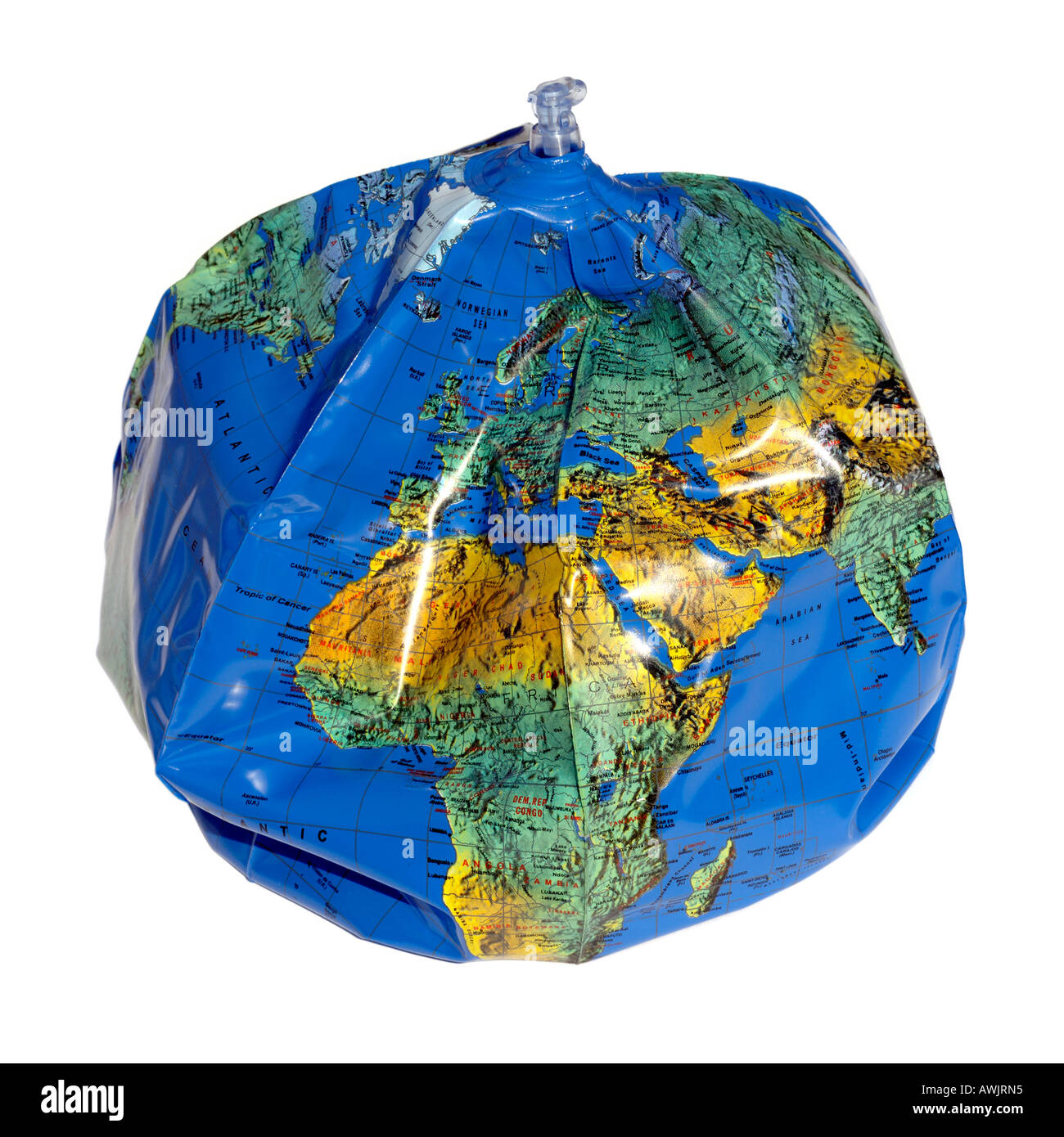 Deflated inflatable globe Stock Photo