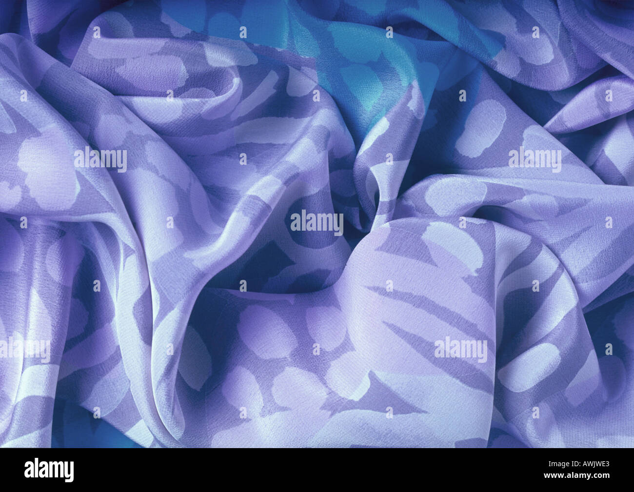 Folds in patterened fabric, close-up, full frame Stock Photo