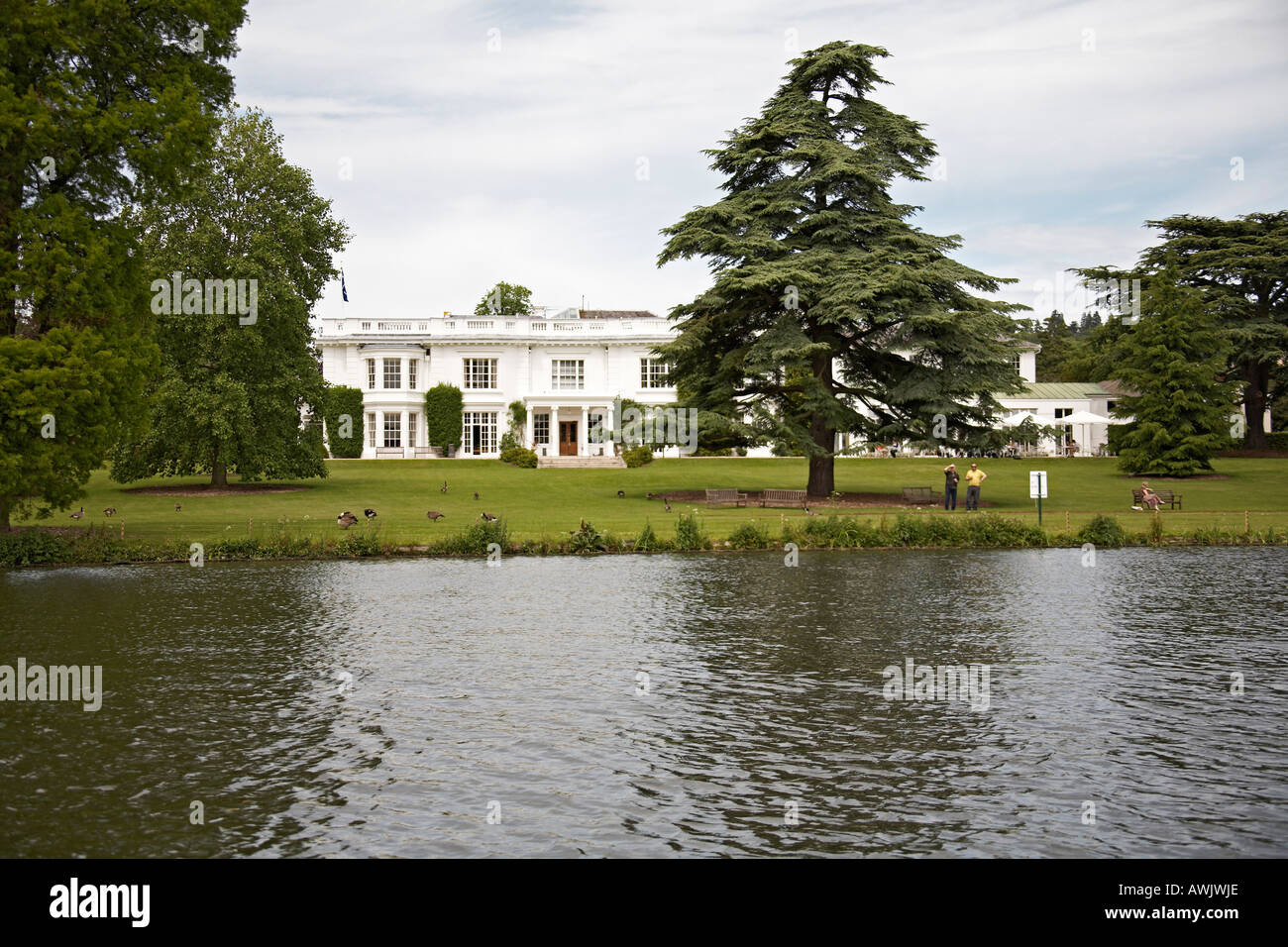 Grand beautiful luxury expensive white residential house or home with