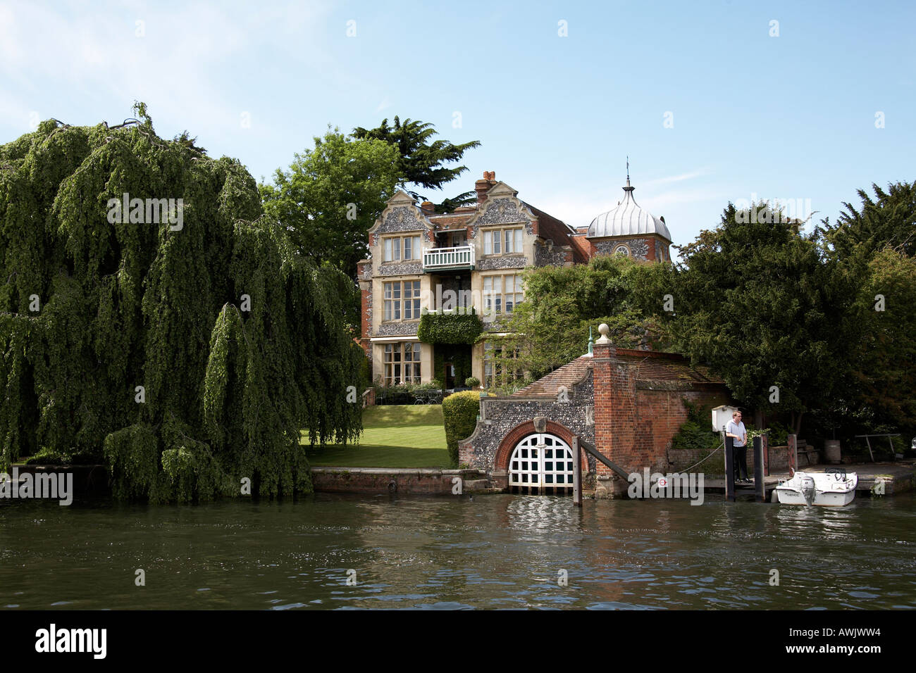 Grand beautiful luxury expensive stone residential house Stock Photo