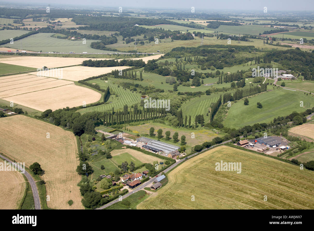 High Level Oblique Aerial View North East Hobbs Cross Golf Centre Stock Photo Alamy