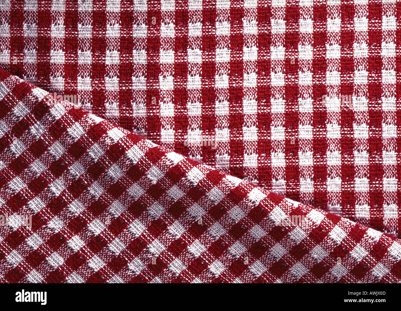 Red and white checked fabric, close-up, full frame Stock Photo - Alamy