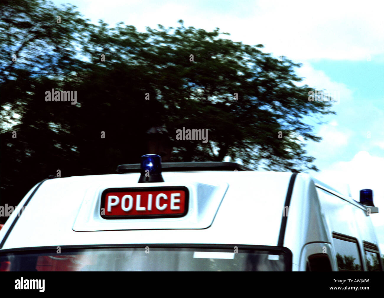 Top of police vehicle. Stock Photo
