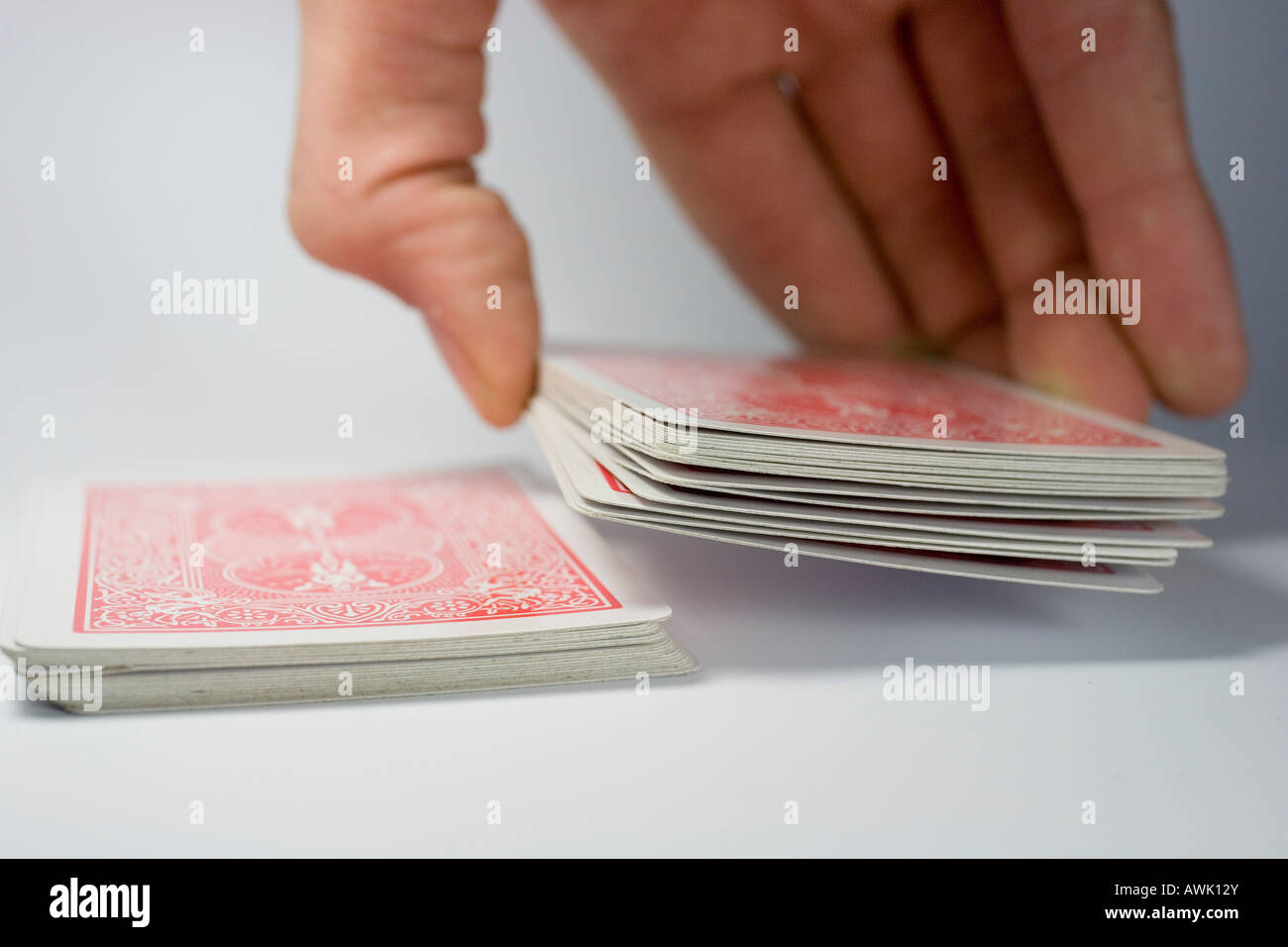 lift-off playing cards Stock Photo