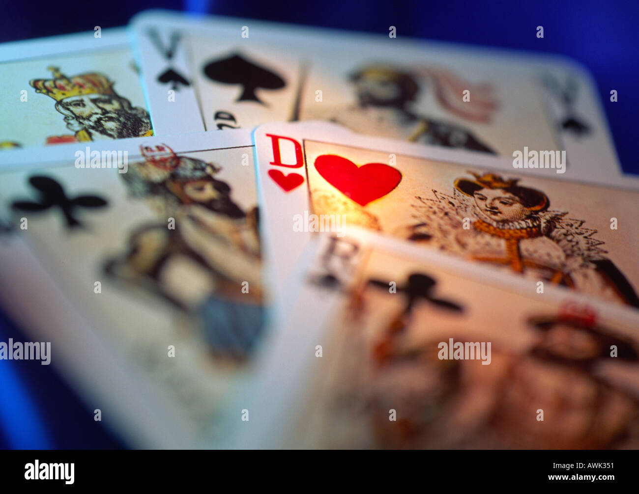 Close-up of playing cards Stock Photo