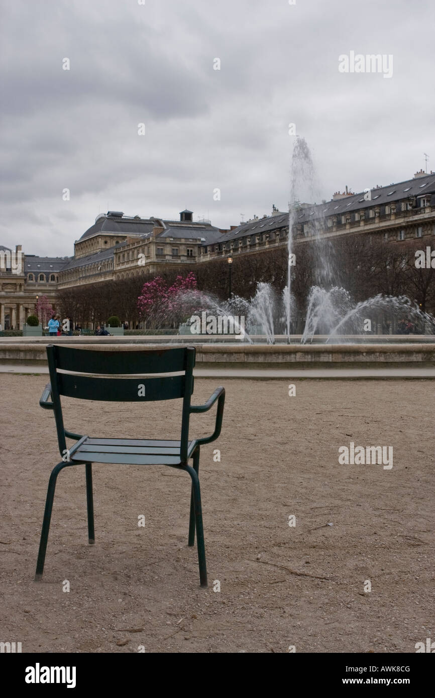 The empty garden chair in the Jardin du Palais Royal Paris France Stock Photo