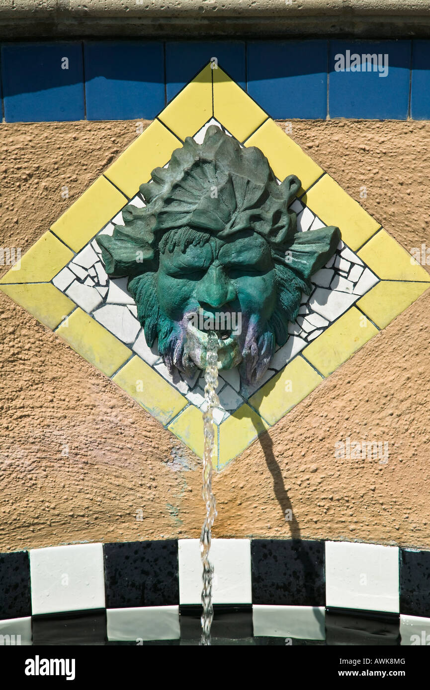 Water fountain spouts Balboa Park, San Diego, California, USA Stock
