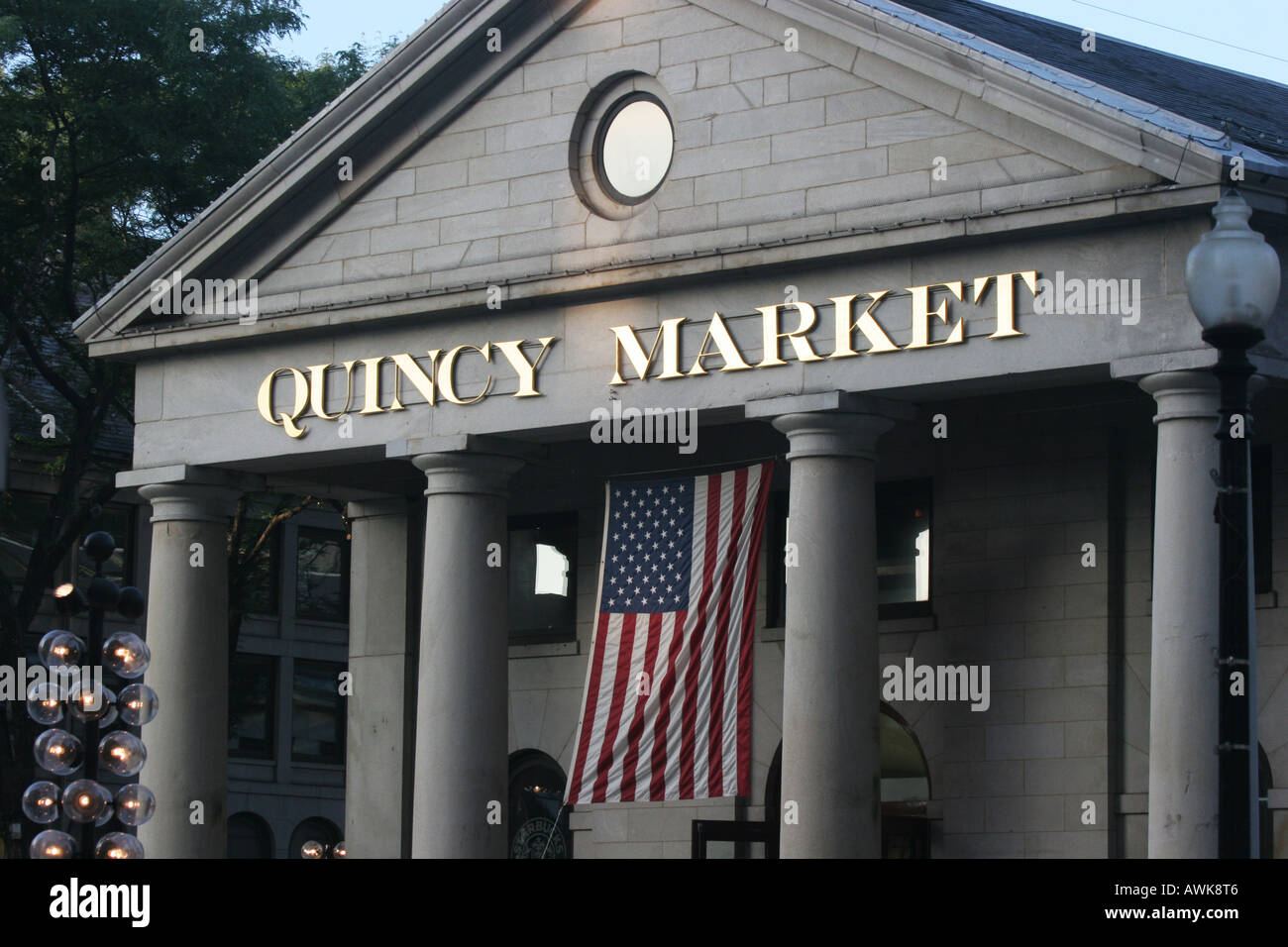 Quincy Market at dusk Boston Massachusetts USA Stock Photo