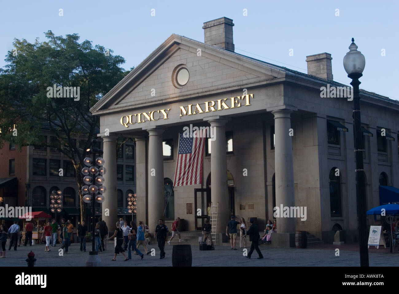 Quincy Market at dusk Boston Massachusetts USA Stock Photo