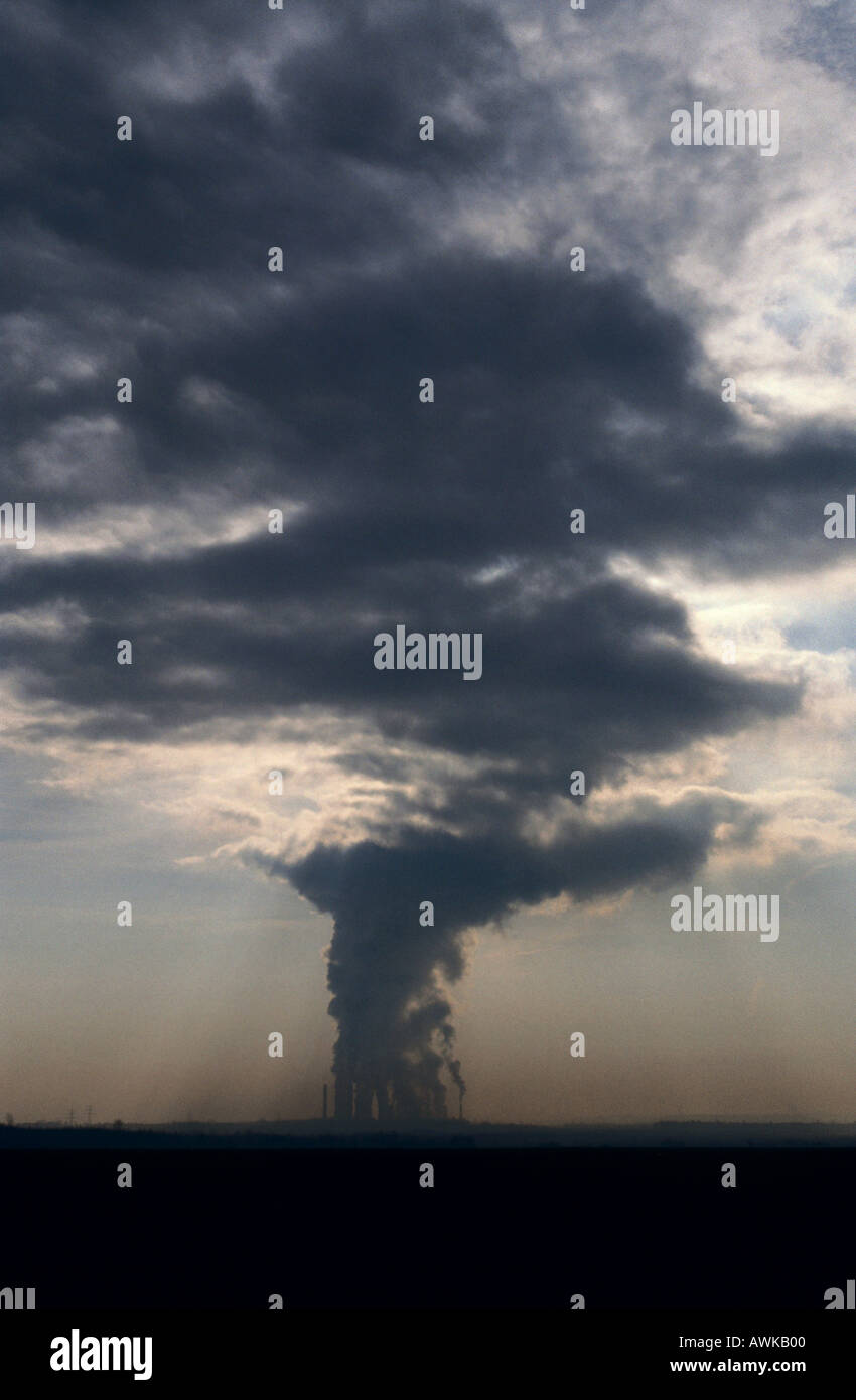 Smoke emitting from chimneys Stock Photo - Alamy