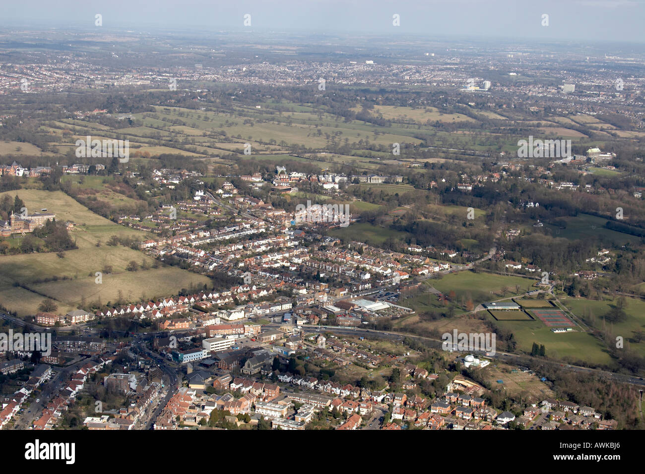 High level oblique aerial view yyy of xxx London zzz England UK  