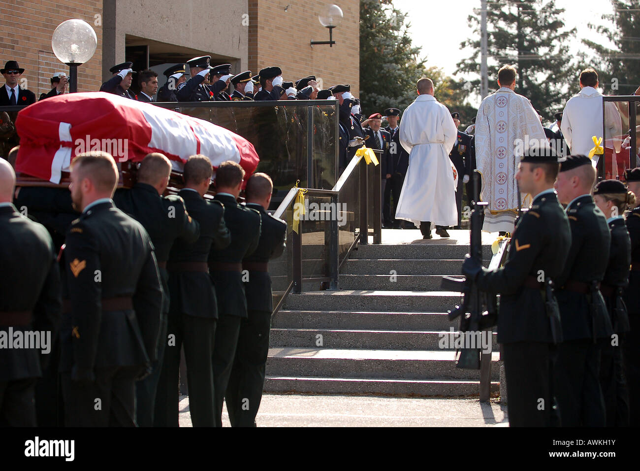 October 2006. London, Ontario, Canada. The funeral procession of a