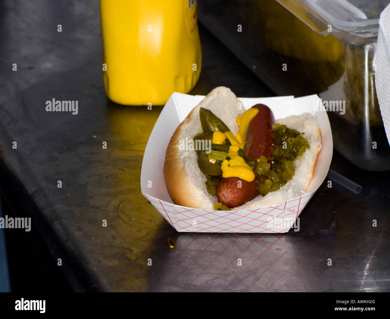 hot dog ready to eat. USA. Stock Photo