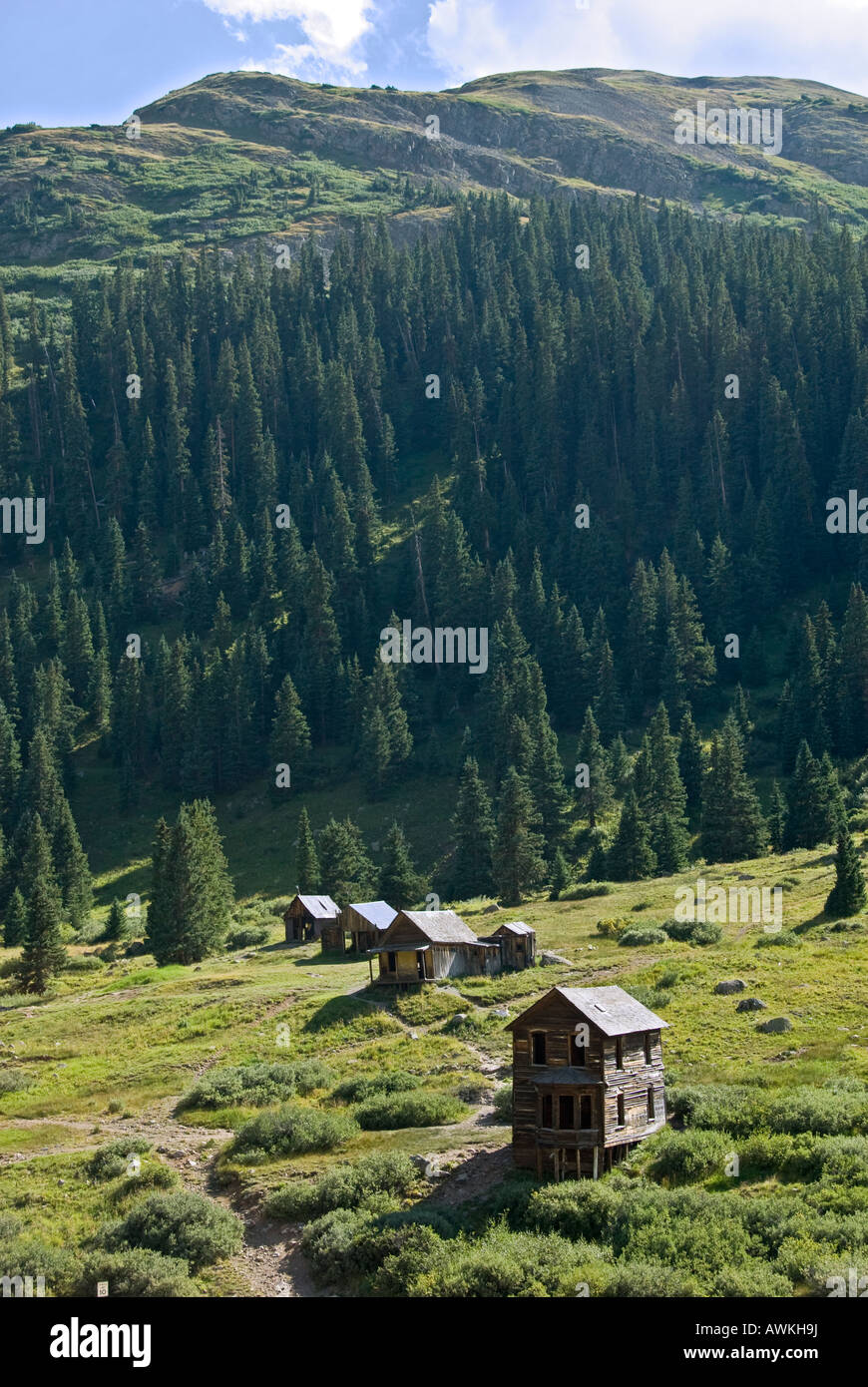 Houses, Animas Forks near Silverton, Alpine Loop Scenic Byway, San Juan