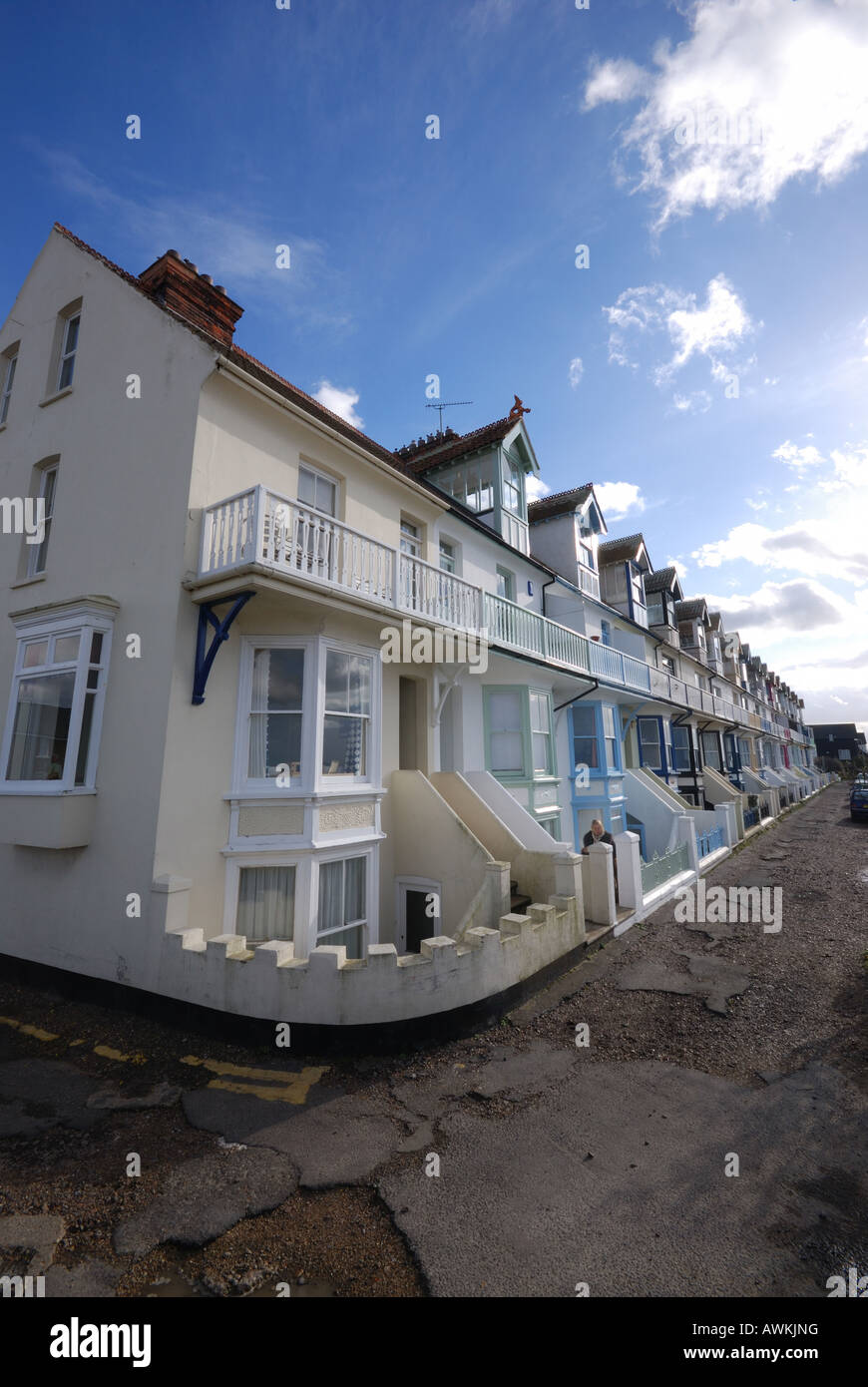 wave crest whitstable row of houses with sea views Stock Photo Alamy