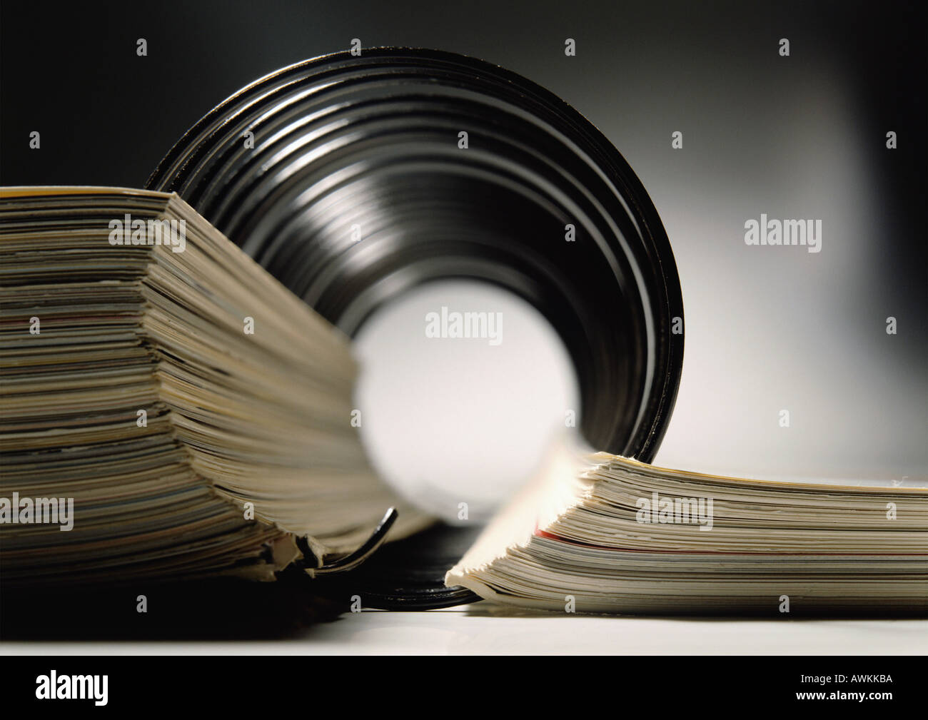 Spiral bound book, extreme close-up Stock Photo