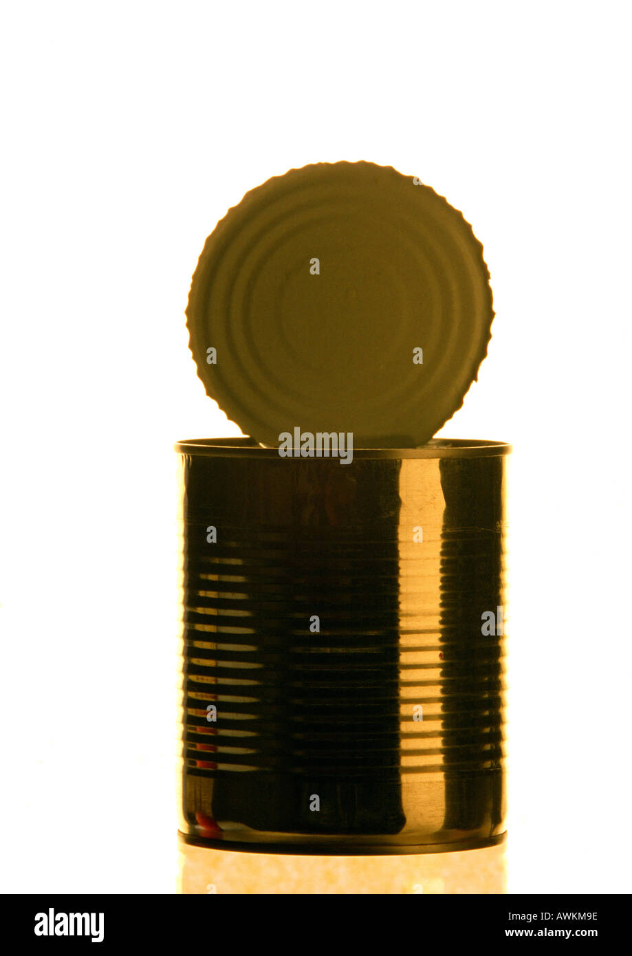 Opened metal can Stock Photo Alamy