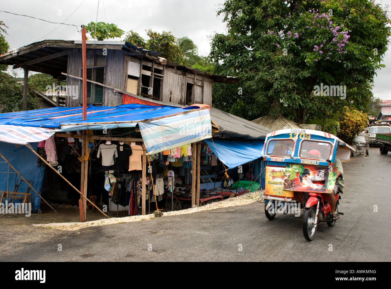 philippines siquijor island siquijor town street scene Stock Photo