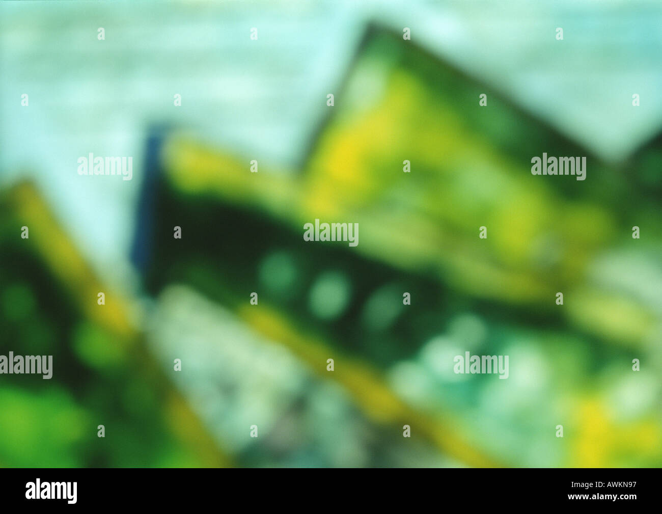 Stained glass window, extreme close-up, blurred Stock Photo