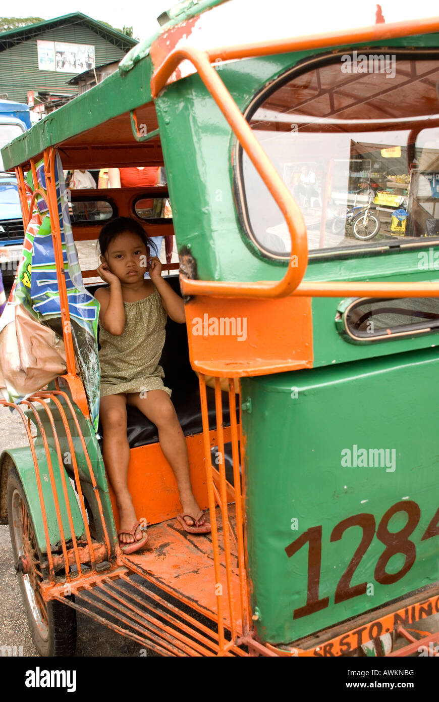 philippines island siquijor town tricycle Stock Photo