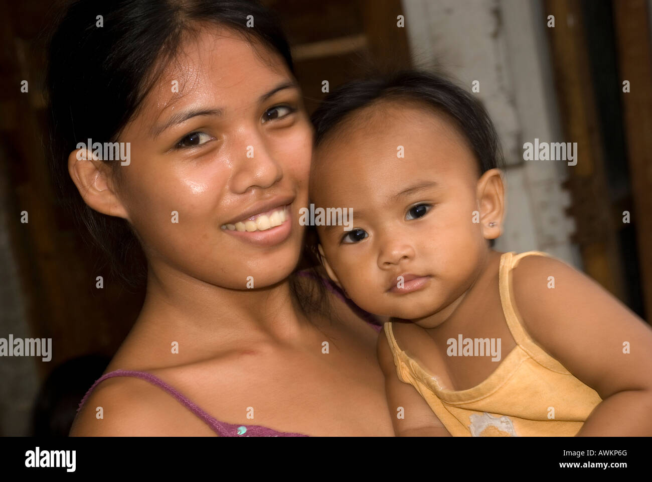 philippines siquijor island siquijor town young mother Stock Photo