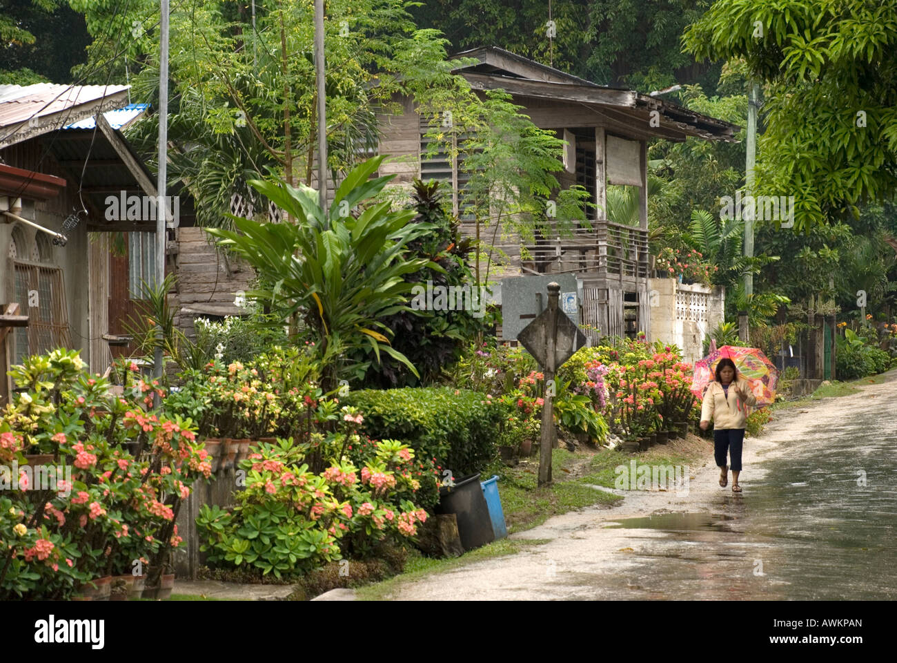 philippines siquijor island larena town street scene Stock Photo