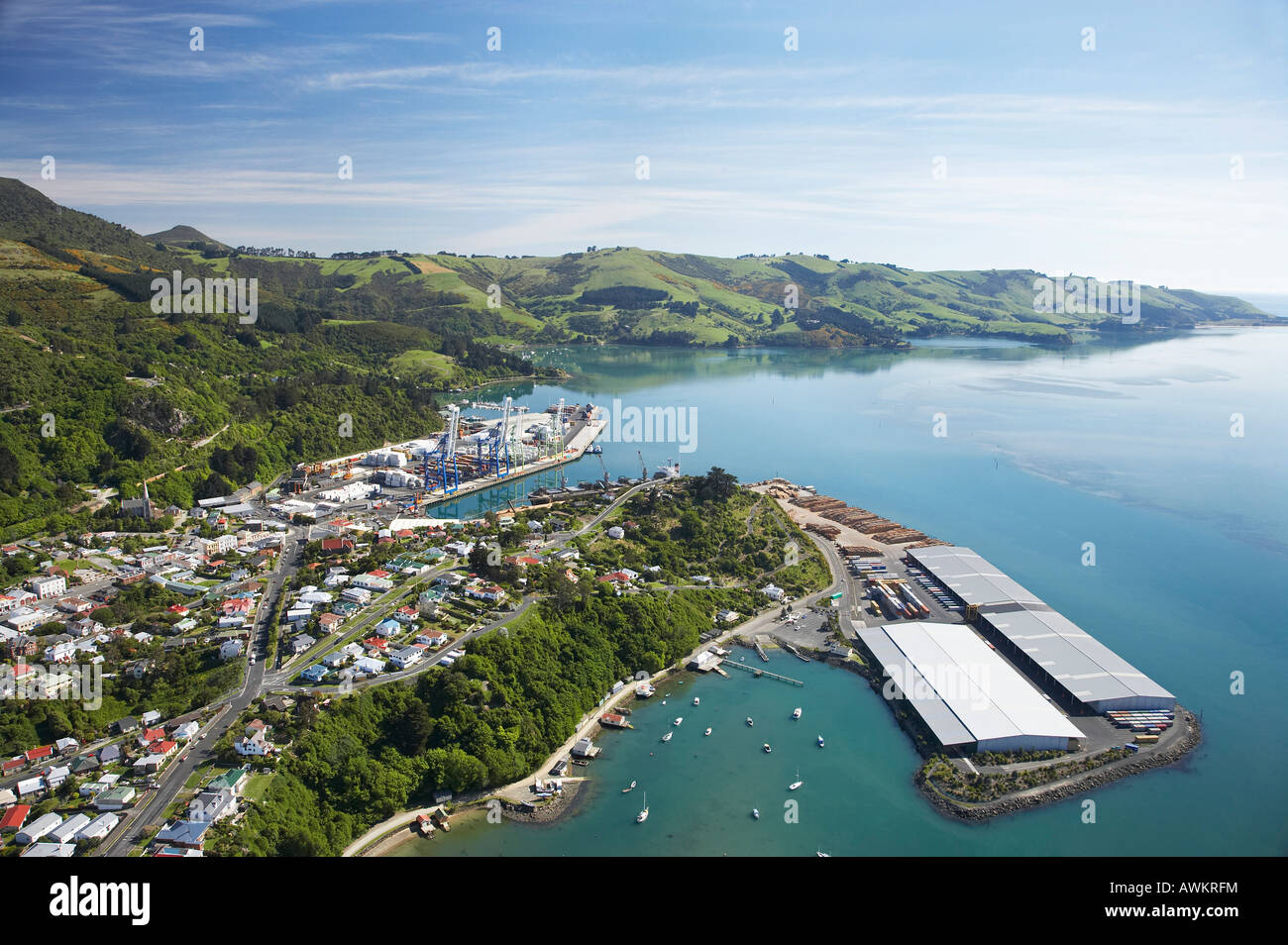 Port Chalmers Otago Harbour Dunedin South Island New Zealand aerial