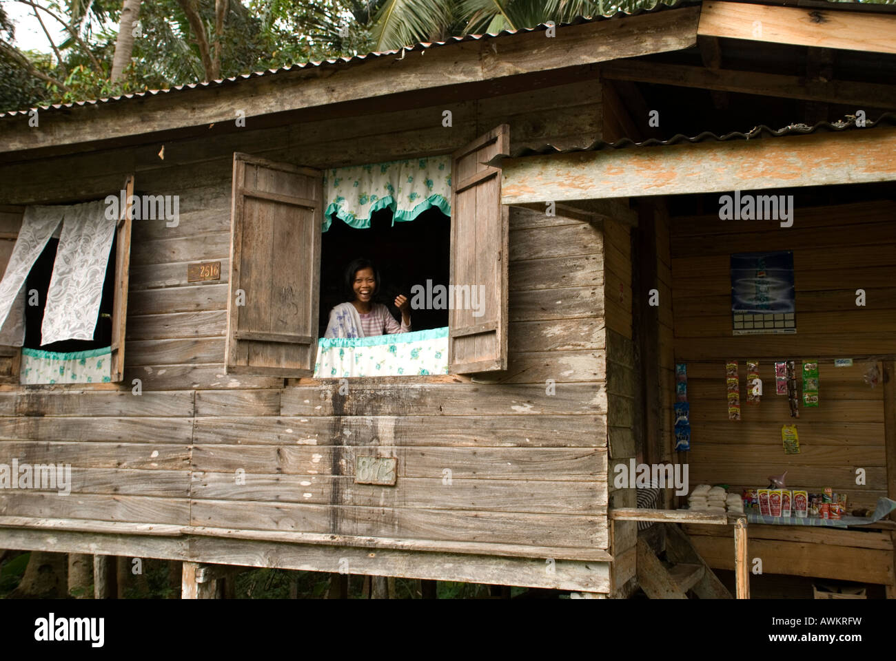 philippines siquijor island rural house Stock Photo