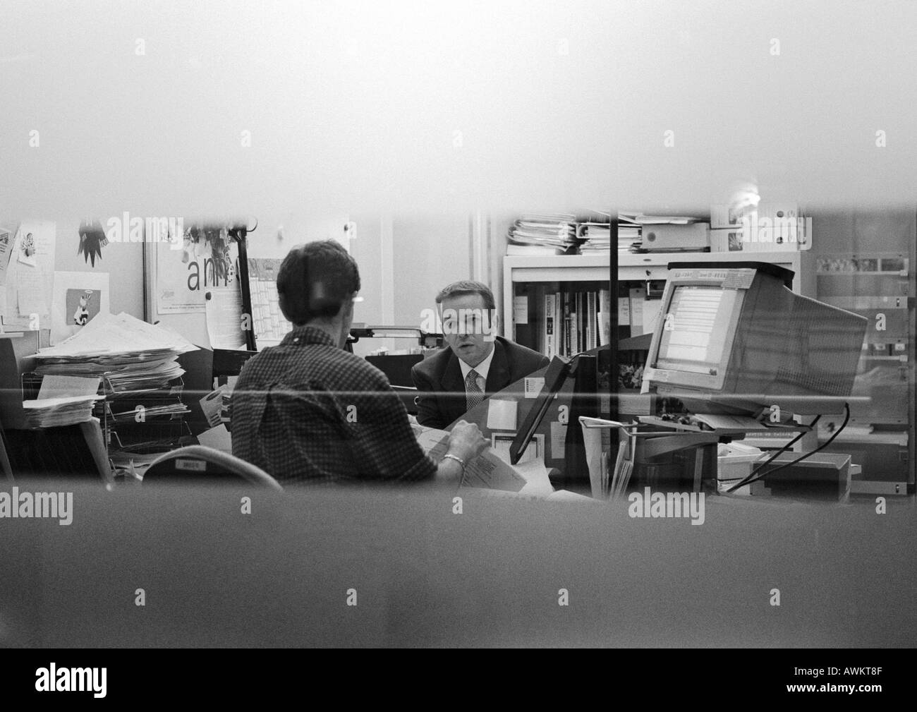 Office workers computer in Black and White Stock Photos & Images - Alamy