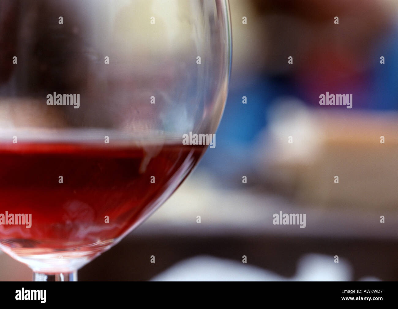 Red wine in glass, extreme close-up Stock Photo